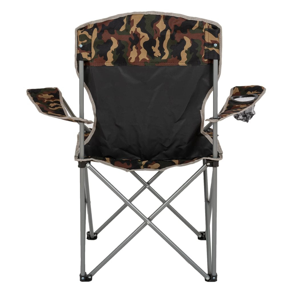 Silla plegable de camping MORAY CAMO con portabebidas y armazón de acero