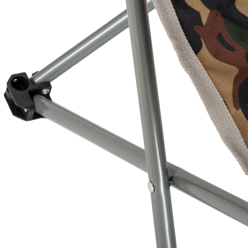 Silla plegable de camping MORAY CAMO con portabebidas y armazón de acero