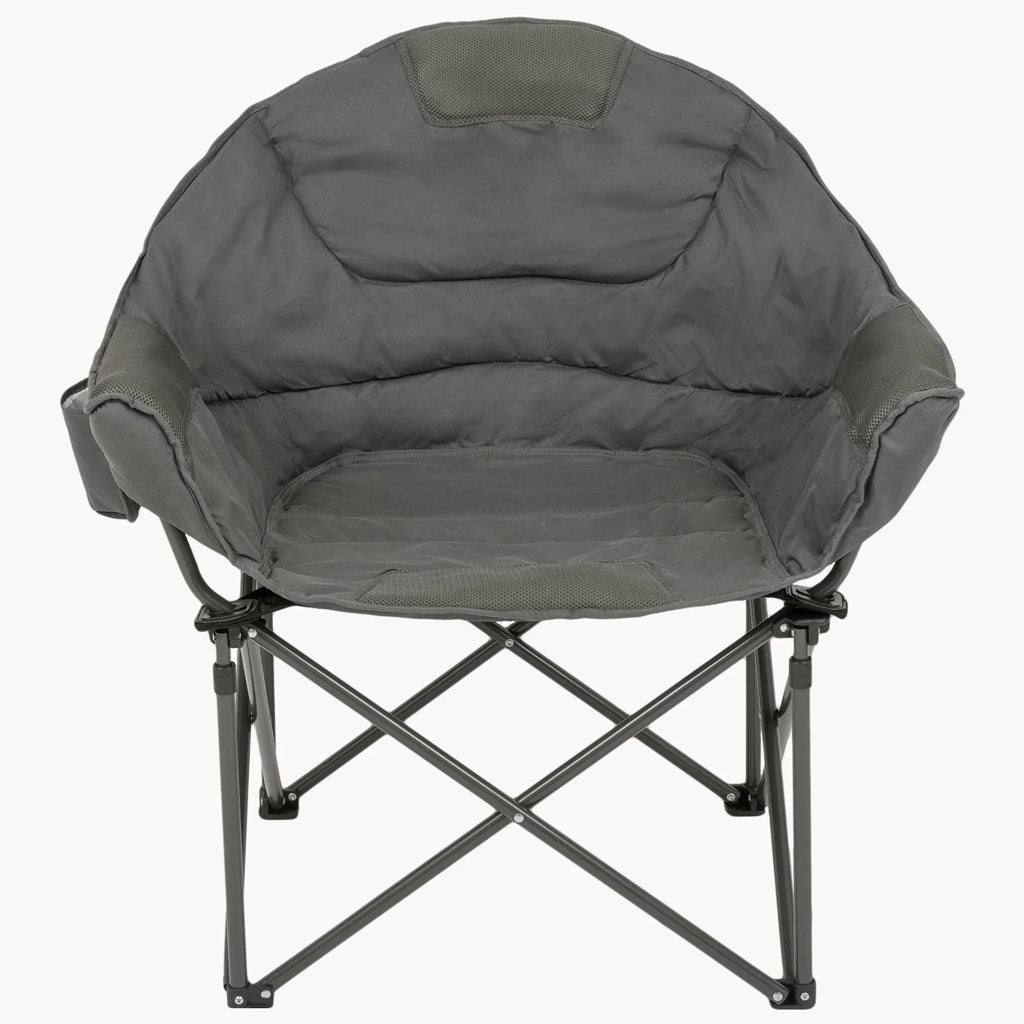 Silla Balmoral acolchada gris plegable, acero y poliéster 600D