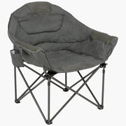 Silla Balmoral acolchada gris plegable, acero y poliéster 600D