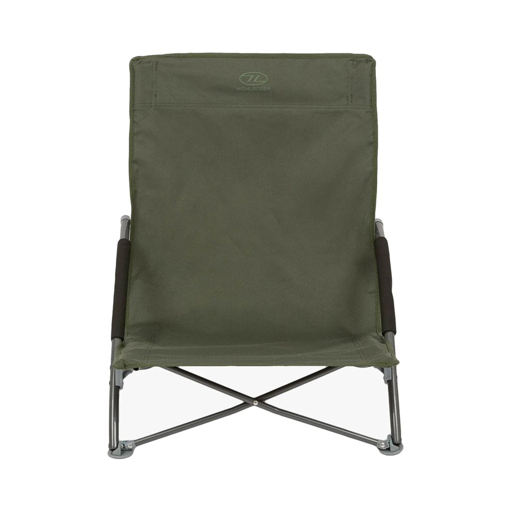 Silla Perch Camping verde, asiento bajo y patas extra anchas