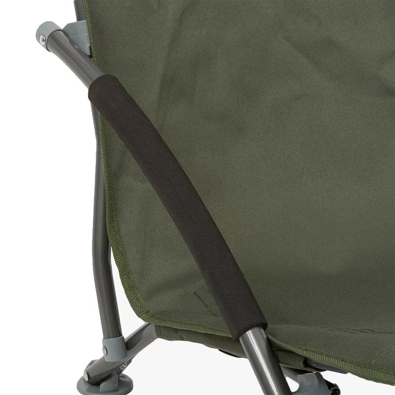 Silla Perch Camping verde, asiento bajo y patas extra anchas