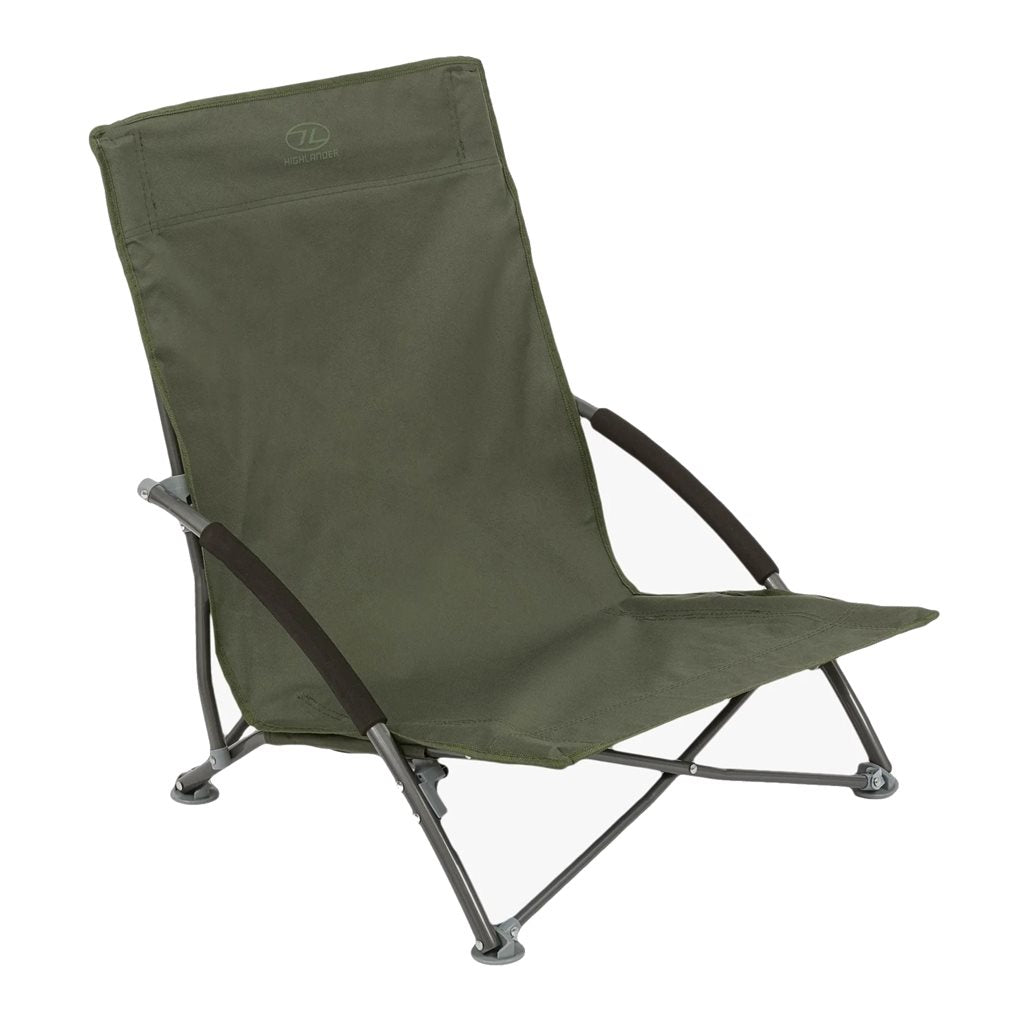 Silla Perch Camping verde, asiento bajo y patas extra anchas