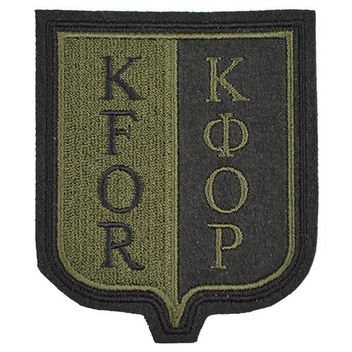 Parche KFOR oliva, aprox. 7 x 8 cm