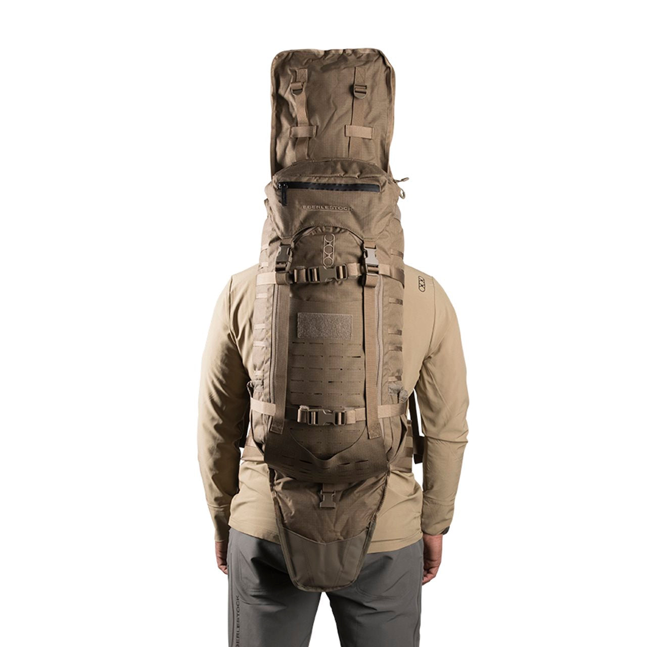 Mochila táctica Eberlestock Gunslinger II negra con funda para arma larga