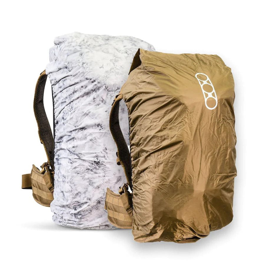 Funda para mochila reversible DOPPELGANGER WINTER/COYOTE pequeña desplegada