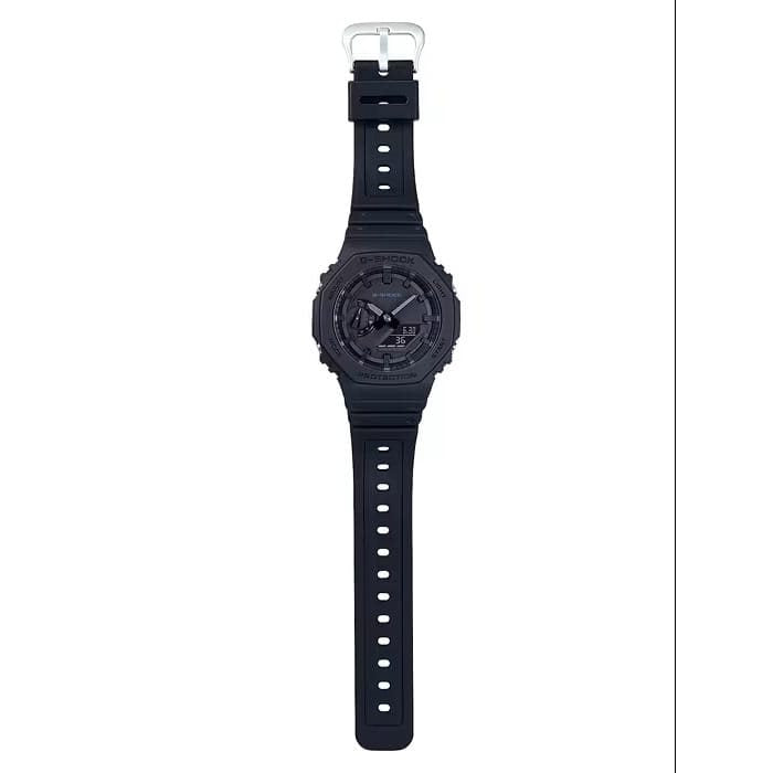 Reloj deportivo para hombre GA-2100-1A en negro y gris, carcasa de plástico reforzado con fibra de carbono