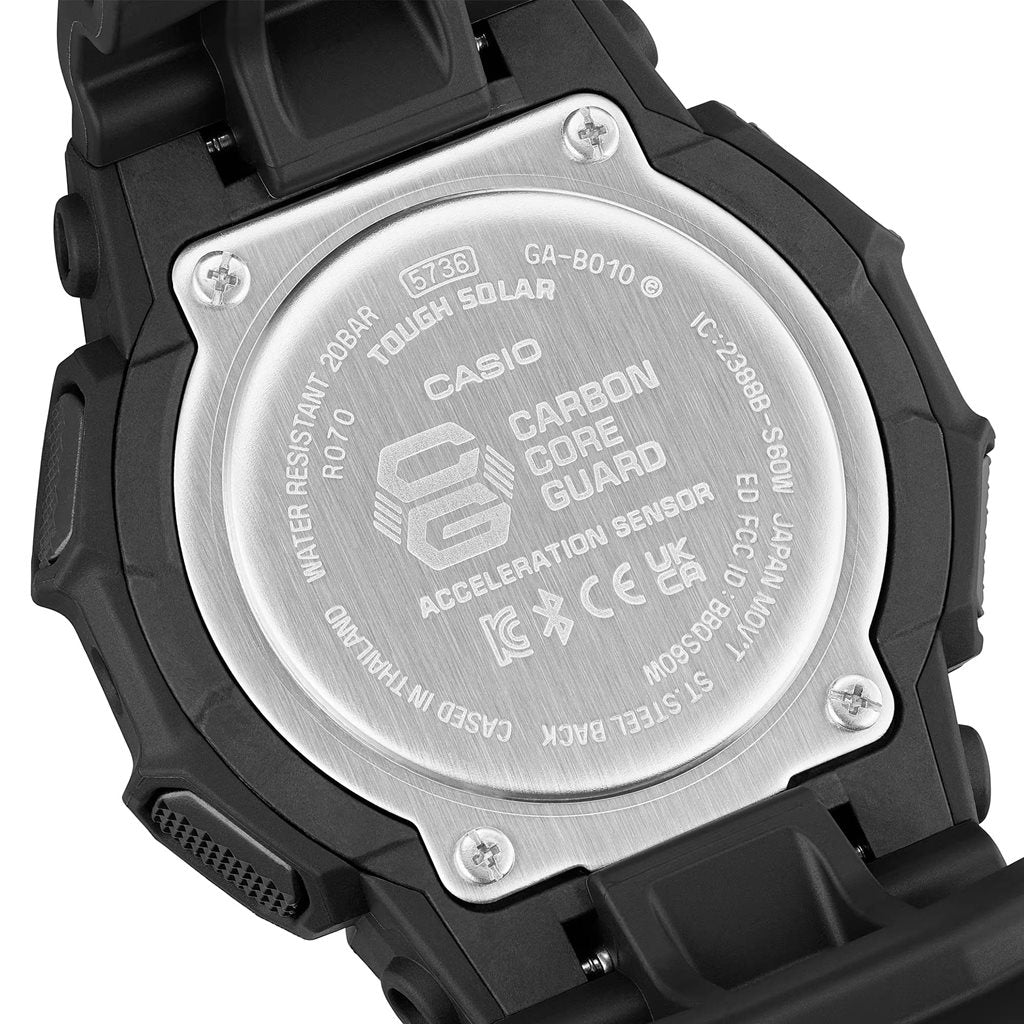 Reloj deportivo G-SHOCK GA-B010 negro en primer plano