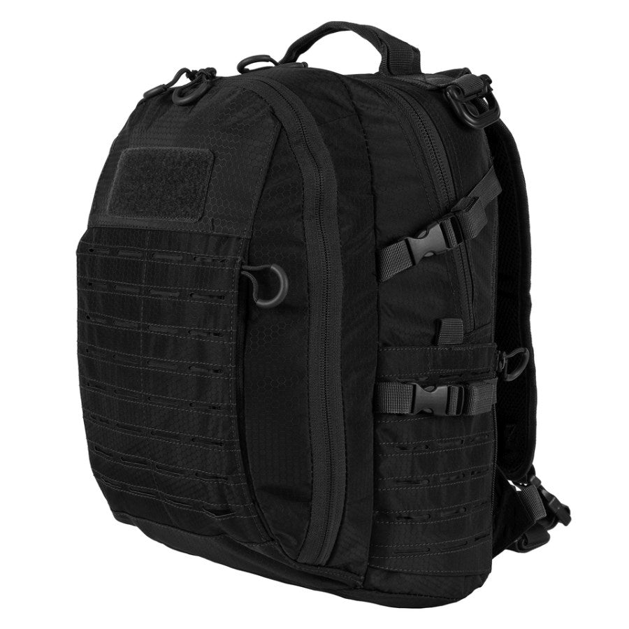 Mochila Hexagon negra 27 x 13 x 42 cm, tejido rip-stop hexagonal