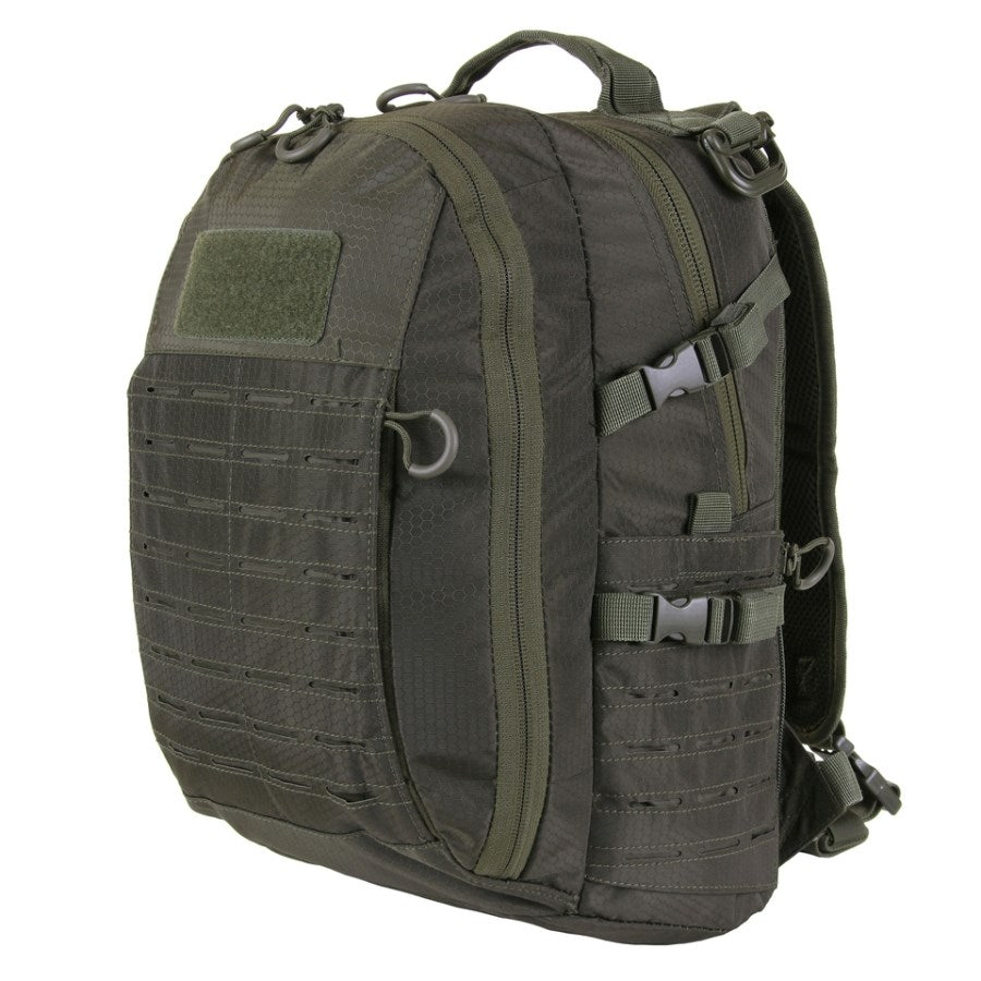 Mochila HEXAGON negra, 27 x 13 x 42 cm, tejido rip-stop hexagonal