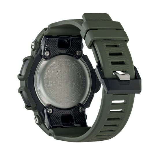 Reloj G-Shock GBA-900UU-1AER negro, vista frontal del reloj deportivo con caja y correa de resina