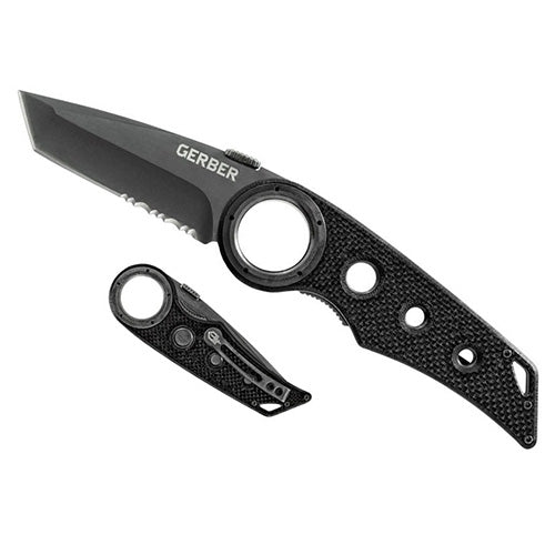 Navaja plegable Gerber Remix Tactical con hoja parcialmente dentada y empuñadura mejorada