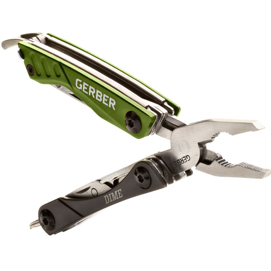 Alicates multifunción Gerber DIME GREEN, compacto y ligero, 10 herramientas