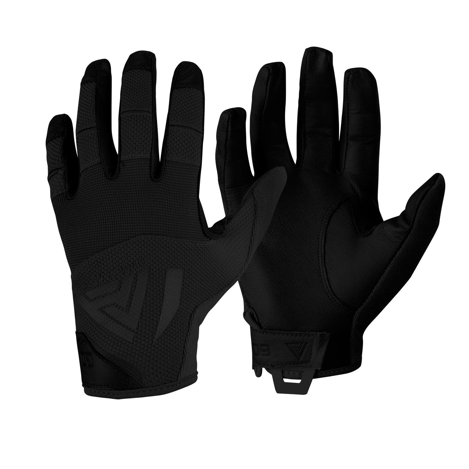 Guantes HARD GLOVES de cuero negros, ligeros y resistentes, compatibles con pantallas táctiles