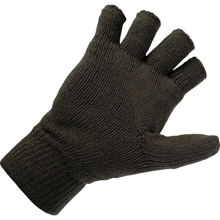 Guantes combinados Thinsulate™ tejidos verdes convertibles de manoplas a guantes sin dedos