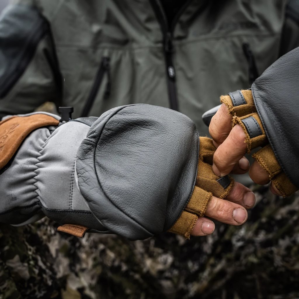 Manoplas POLAR GUNMETAL convertibles con tapa magnética