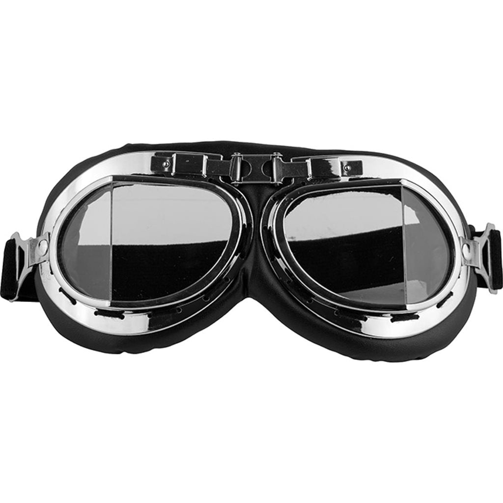 Gafas de aviador mil-com cromadas estilo retro