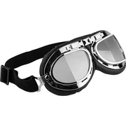Gafas de aviador mil-com cromadas estilo retro