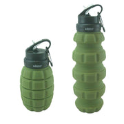Botella plegable GRANÁT verde de silicona 580 ml