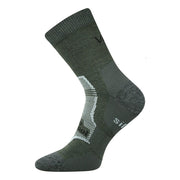 Calcetines invernales de lana GRANIT con plata, froté y suela acolchada, color verde oscuro