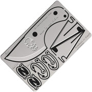 Set Bushcraft Card con navaja, sierra, 8 anzuelos y 2 puntas de flecha, tamaño 8,5×5,4 cm