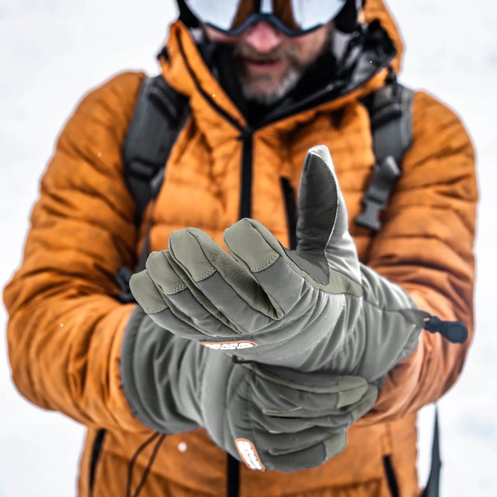 Guantes WINTER acolchados color gunmetal, vista frontal