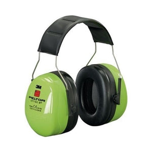 Auriculares PELTOR Optime III verdes usados, protección auditiva para entornos ruidosos