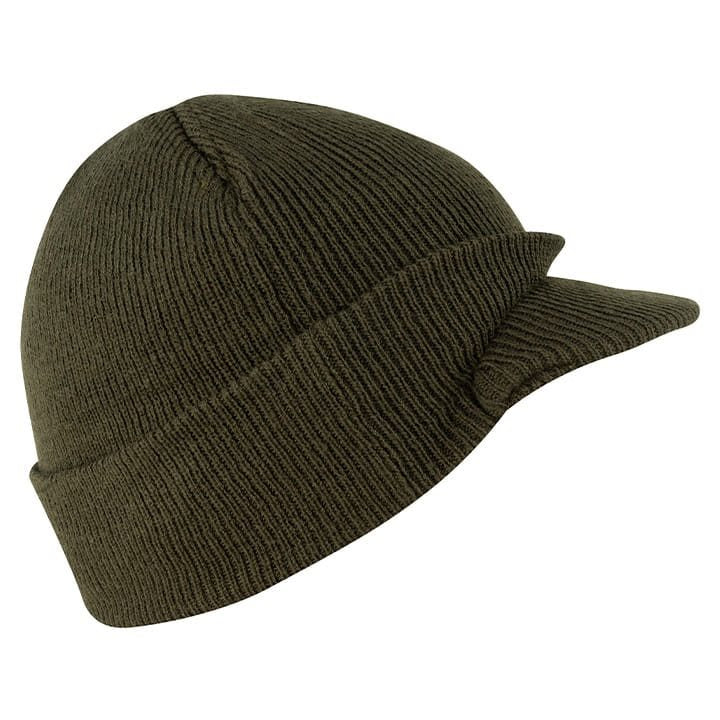 Gorro JEEP tejido verde con visera, 100 % acrílico