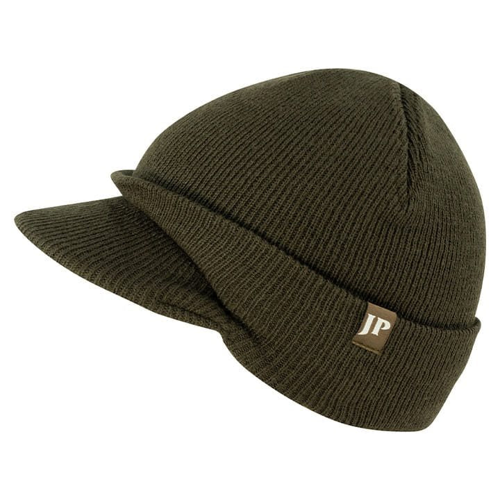 Gorro JEEP tejido verde con visera, 100 % acrílico