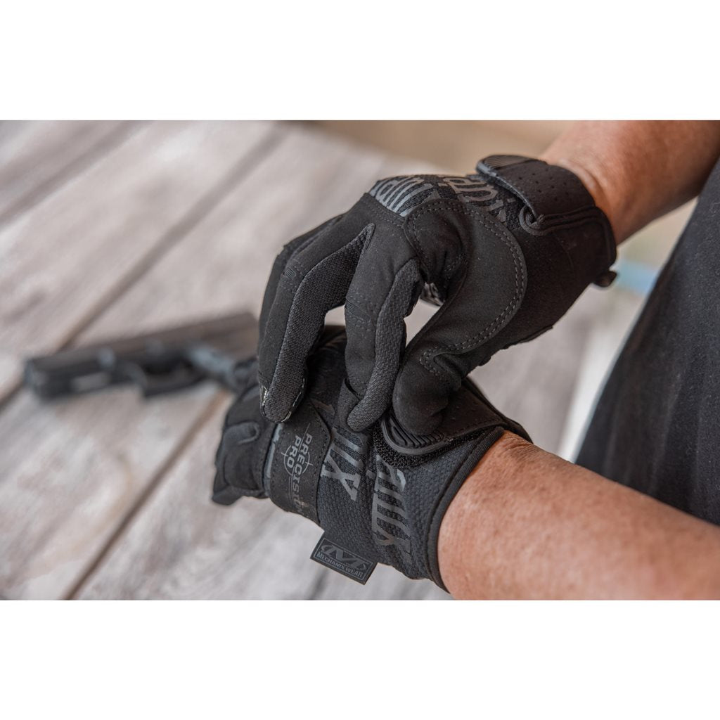 Guantes de tiro PRECISION PRO negros, vista de la palma con patrón Padlock™