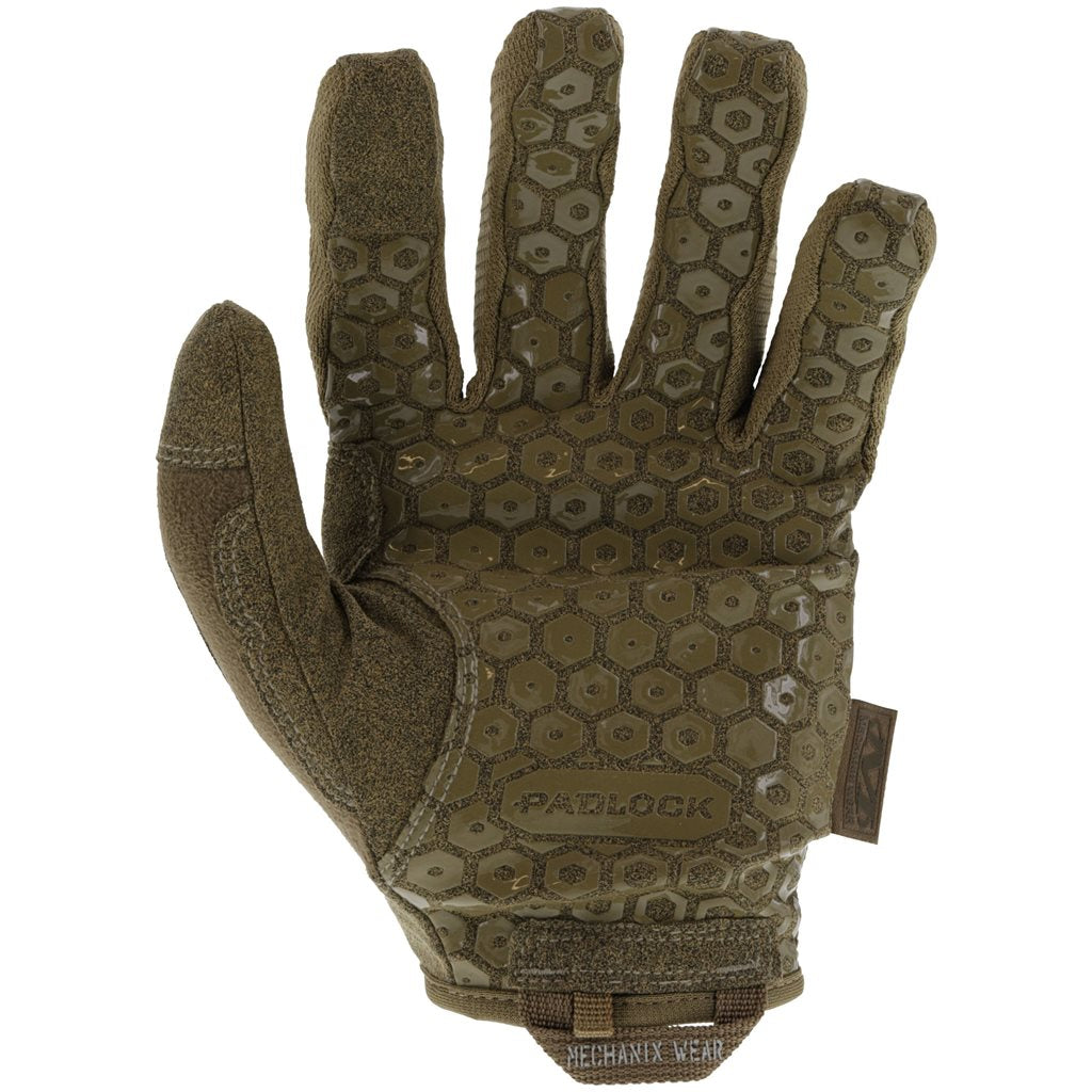 Guantes de tiro PRECISION PRO High-Dexterity color coyote, vista de palma con patrón Padlock™