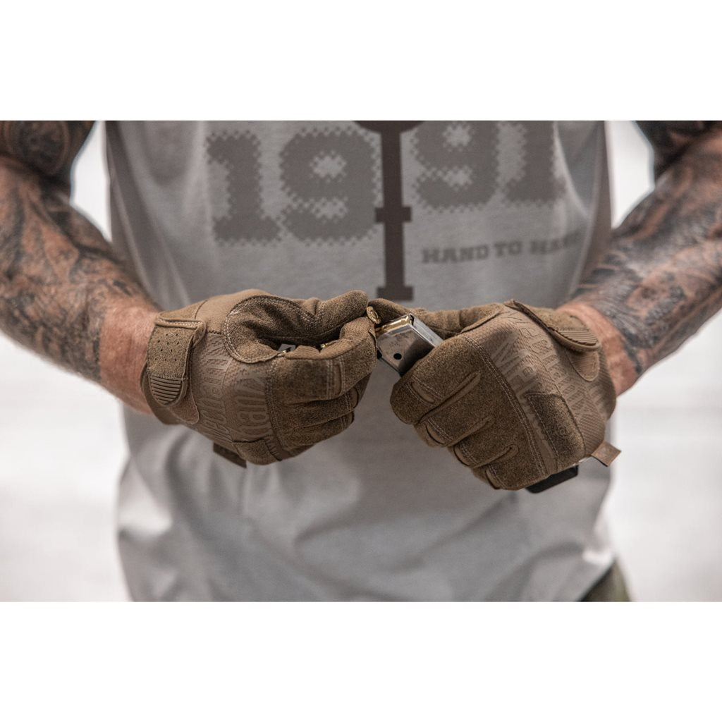 Guantes de tiro PRECISION PRO High-Dexterity color coyote, vista de palma con patrón Padlock™