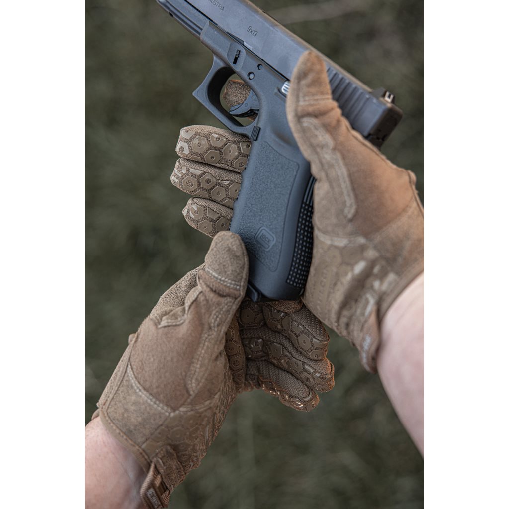 Guantes de tiro PRECISION PRO High-Dexterity color coyote, vista de palma con patrón Padlock™