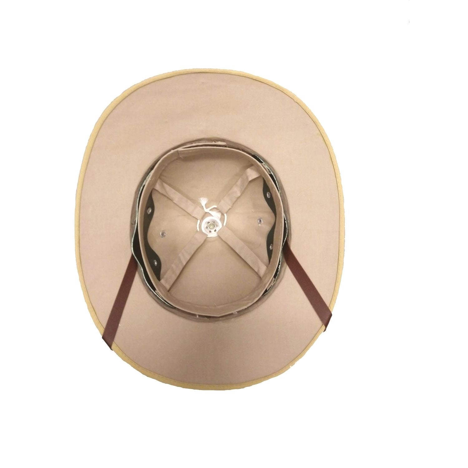Casco tropical clásico francés khaki, polycotton 50% algodón, correa ajustable, uso decorativo