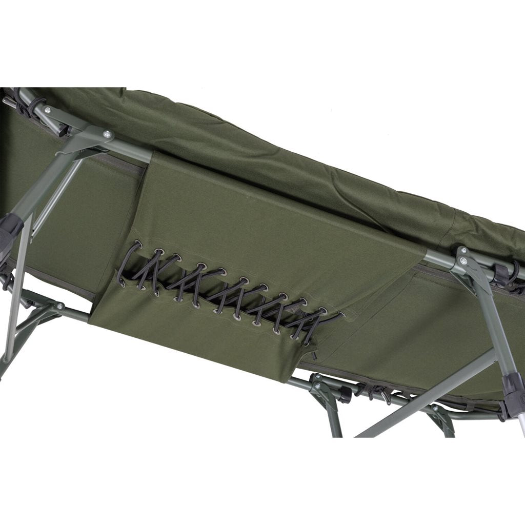 Cama de campaña Professional Hex 8 verde, colchón ampliado 205 x 82 cm