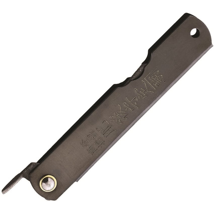 Navaja plegable NO.4 SK5 negra con hoja de acero al carbono y mango de acero inoxidable, diseño japonés
