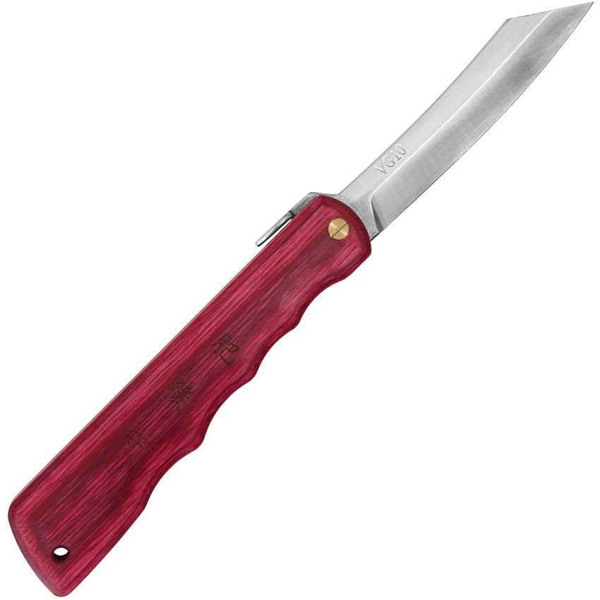 Navaja plegable WOODY VG10 con hoja VG-10 y mango de madera rojo