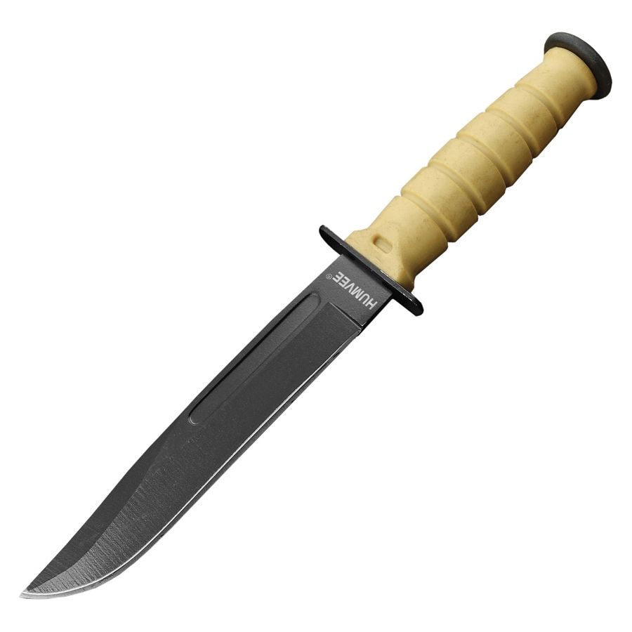 Cuchillo HUMVEE MINI USMC con funda COYOTE, hoja inox, longitud aprox. 152 mm