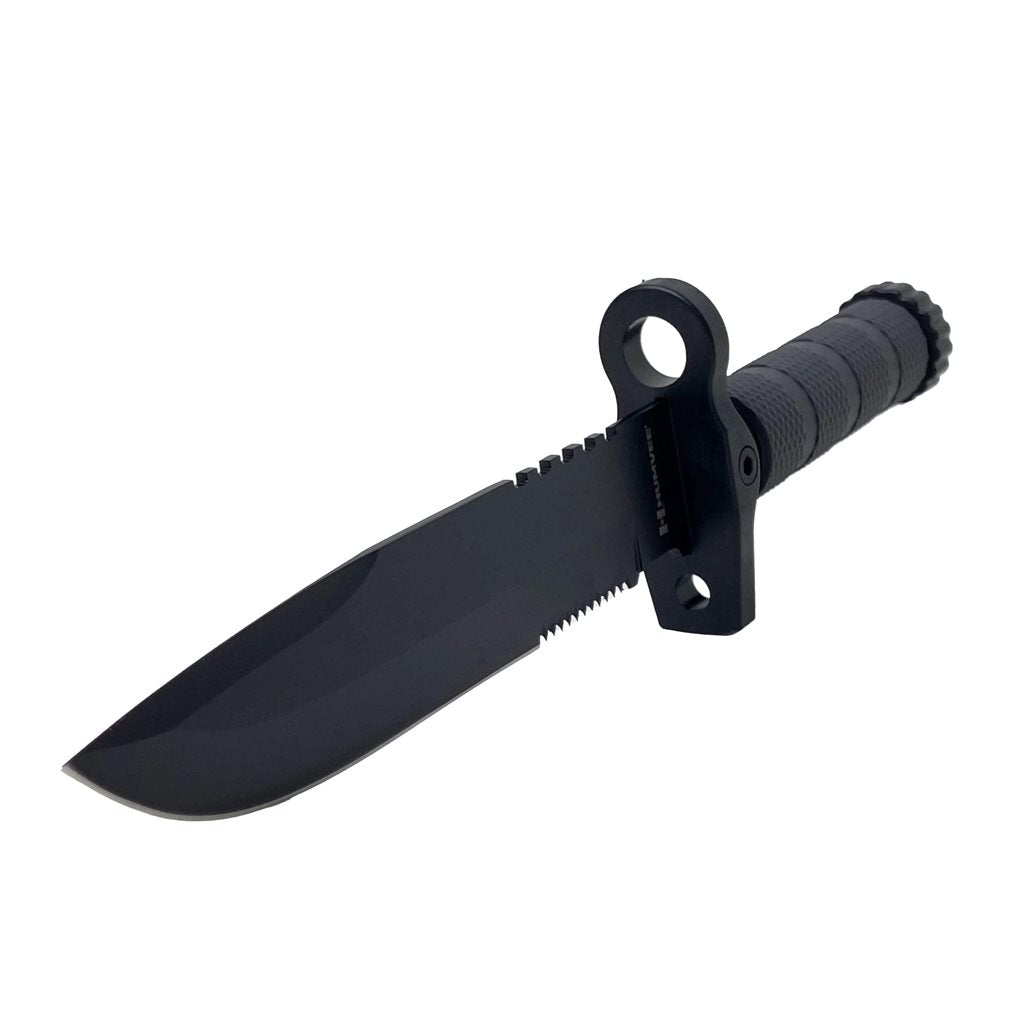 Cuchillo NEXT GEN de supervivencia con hoja fija, filo combinado, funda y accesorios