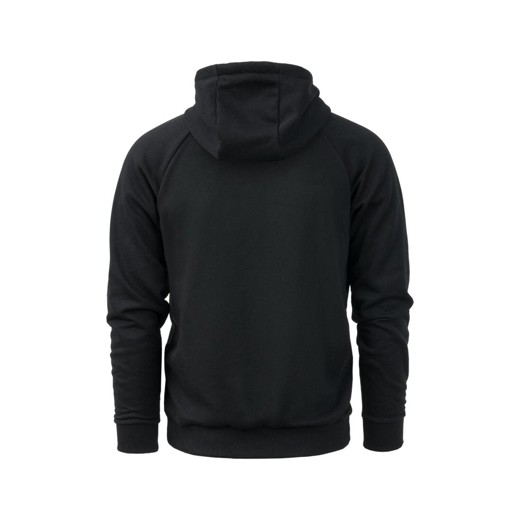 Sudadera negra SHAKA con estampado frontal y bolsillo canguro