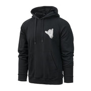 Sudadera negra SHAKA con estampado frontal y bolsillo canguro