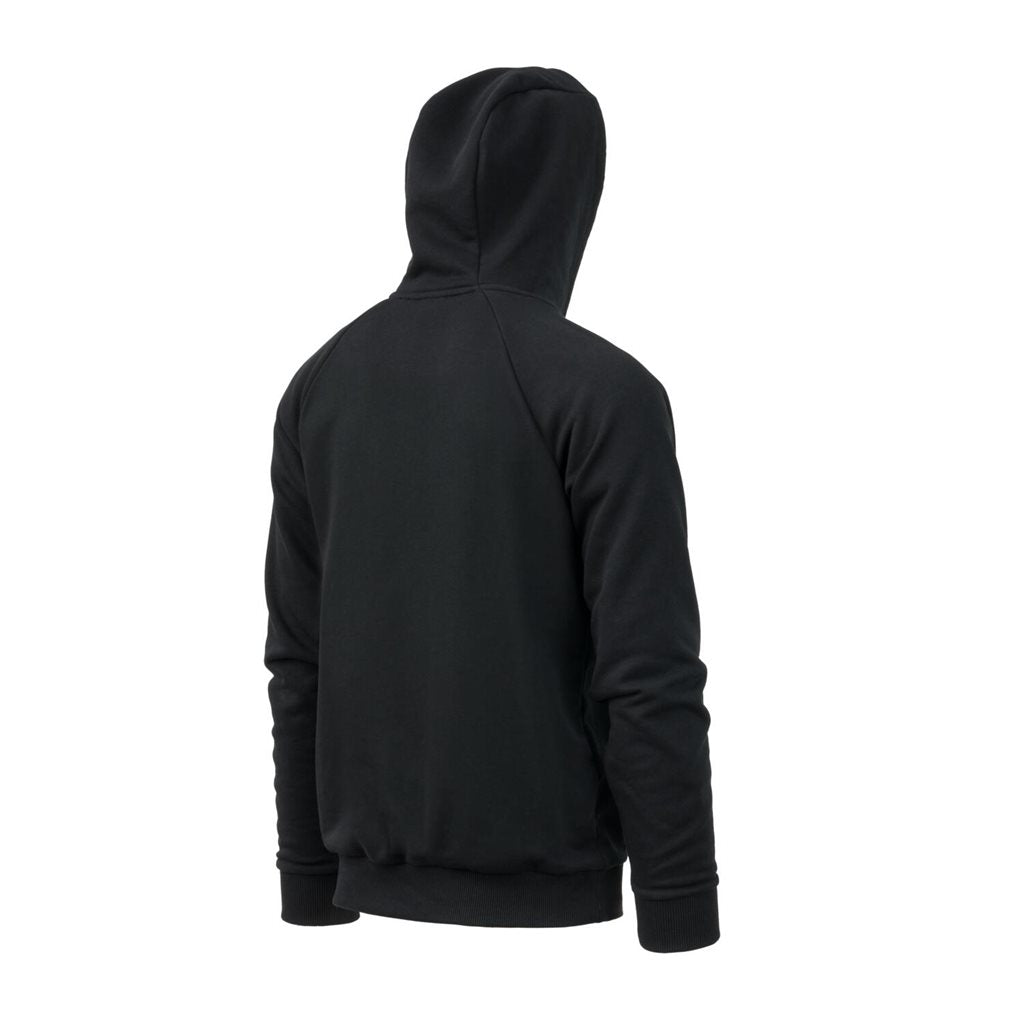 Sudadera con capucha SUNSET negra con estampado frontal de militares al atardecer y bolsillo canguro