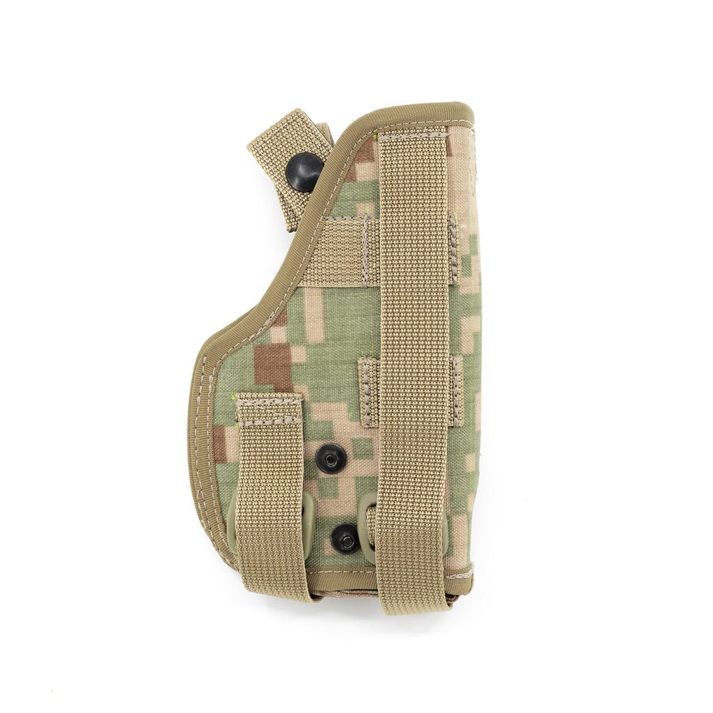 Funda OSSR para pistola CZ 82 con unión UNI vz.07 en camuflaje Digital Desierto, modelo zurdo