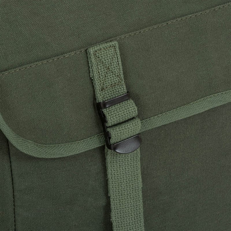 Bandolera de lona negra Heavy Duty con correa ancha ajustable y bolsillos laterales