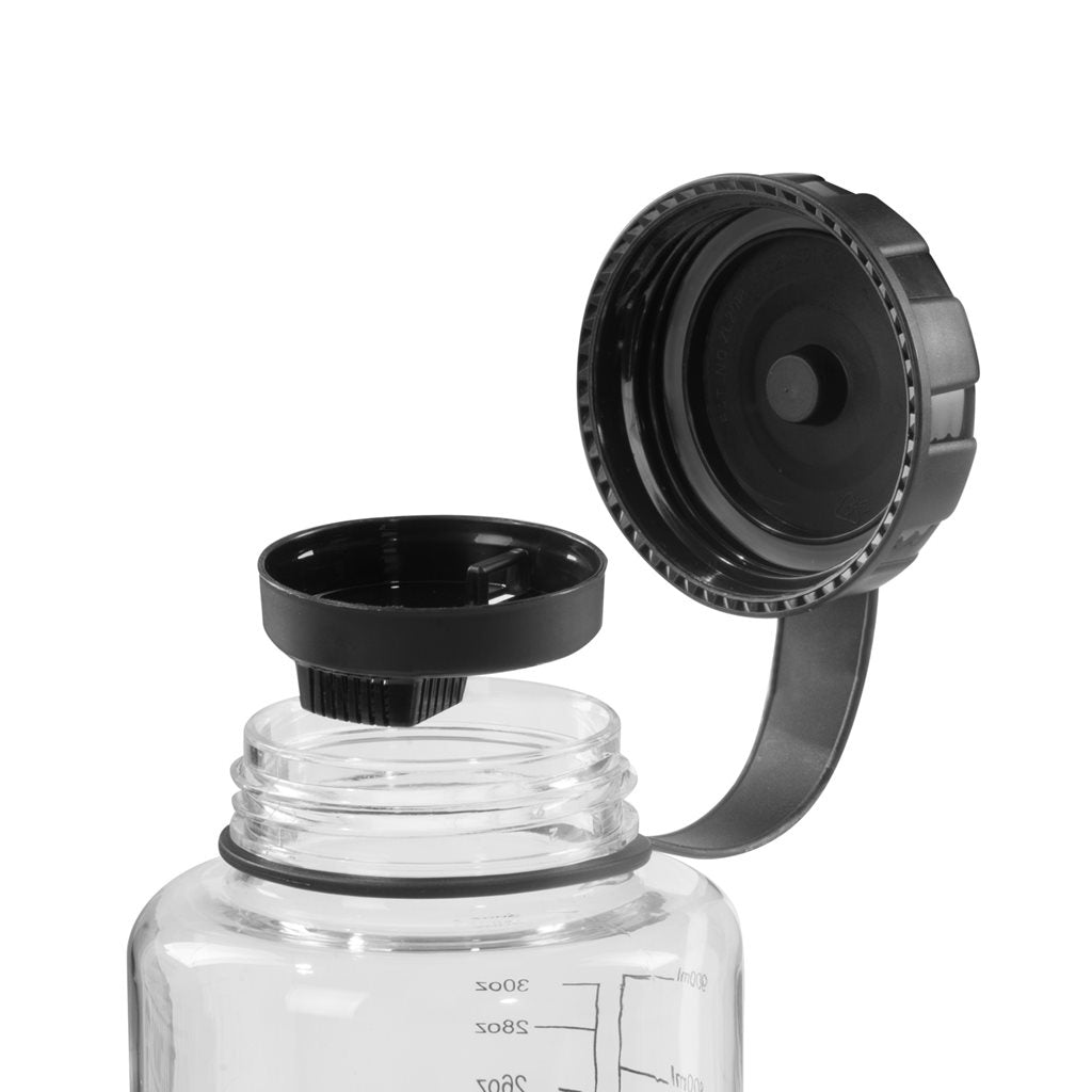 Botella OUTDOOR 1 l transparente de Tritan con boca ancha y cierre interior hermético