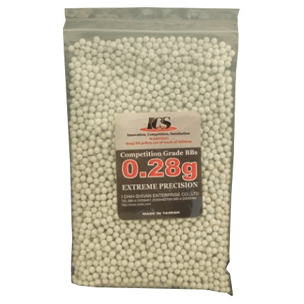 Balines Airsoft ICS 0,28 g (3500 uds) — balas de precisión fabricadas en Taiwan