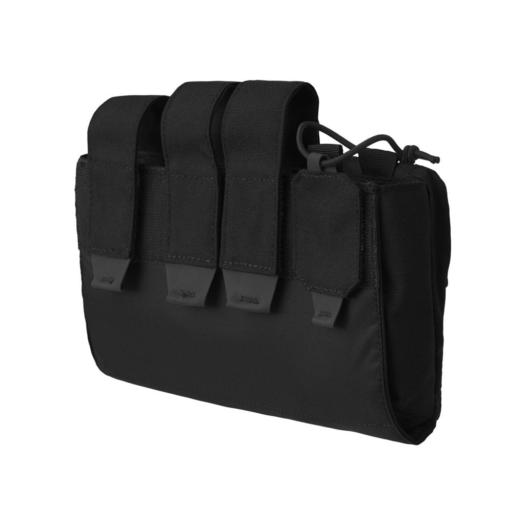 Plataforma delantera GUARDIAN Law Enforcement negra de HELIKON, admite dos cargadores, emisora y esposas de acero.