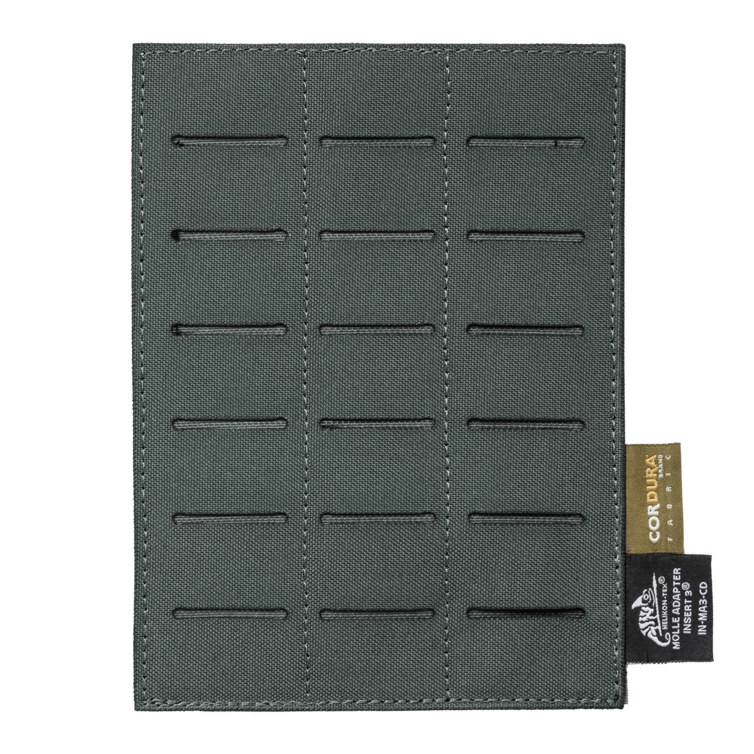 Panel MOLLE INSERT 3® Cordura® negro con cierre de velcro trasero y láser MOLLE en dos columnas