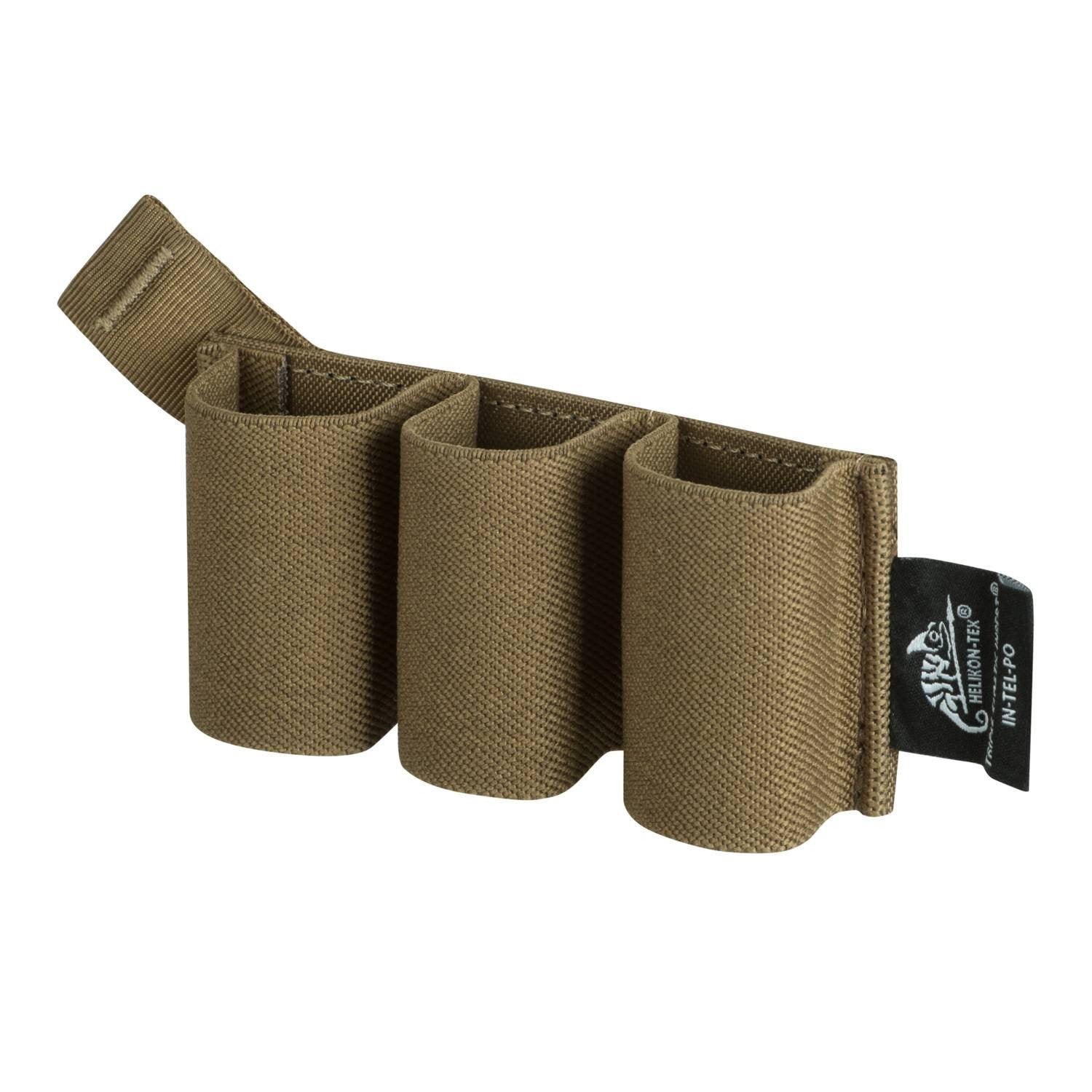 Insert ELASTIC para tres cargadores de pistola, color negro, con sujeción trasera de velcro, marca Helikon-Tex