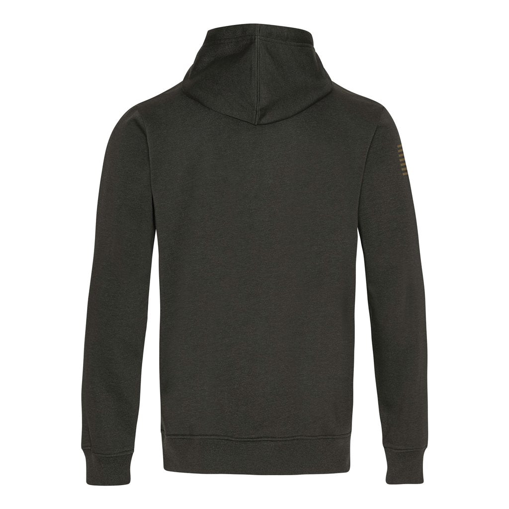 Sudadera con capucha WX URBAN verde con logo coyote y bolsillo canguro, 70% algodón 30% poliéster